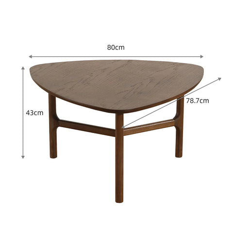 Dune Walnut Effect Triangle Wooden Coffee Table