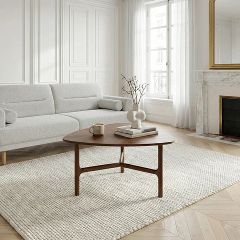Dune Walnut Triangle Wooden Coffee Table