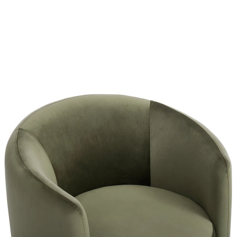 Dylan Velvet Olive Green Accent Chair