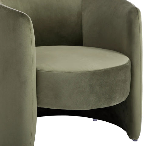 Dylan Velvet Olive Green Accent Chair