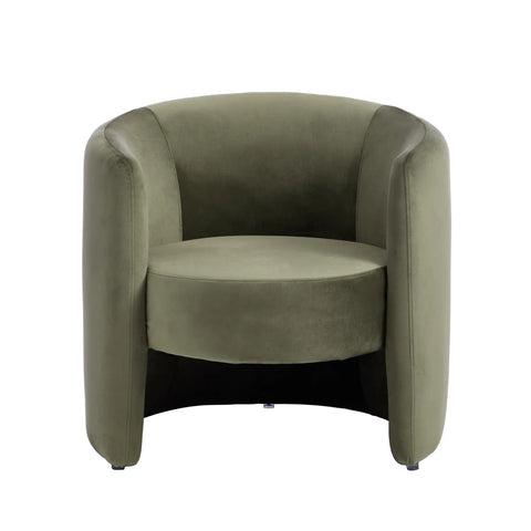 Dylan Velvet Olive Green Accent Chair