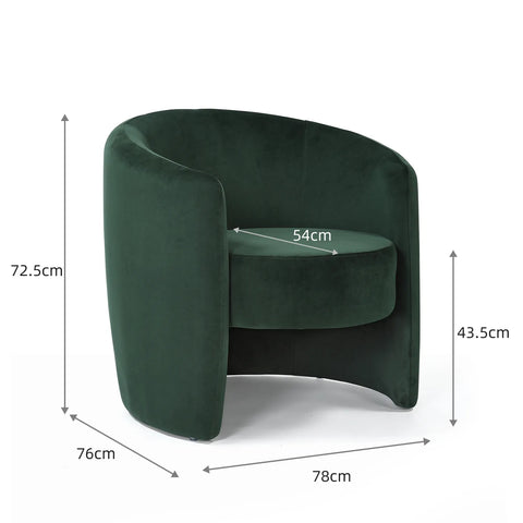 Dylan Velvet Dark Green Accent Chair