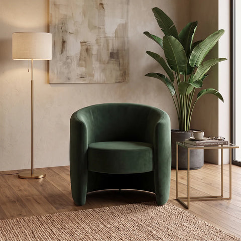 Dylan Velvet Dark Green Accent Chair