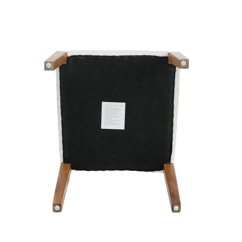 Elena Set of 2 Dining Chairs, Natural Oak Frame | White Boucle Fabric
