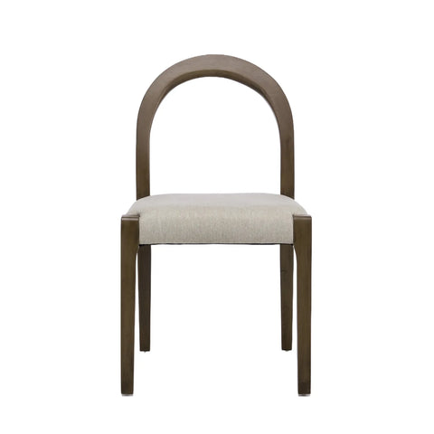 Elena Set of 2 Dining Chairs Silver Oak Frame | Oatmeal Effect Fabric