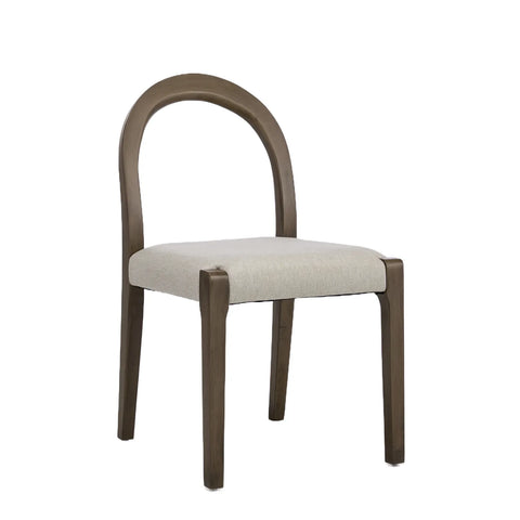 Elena Set of 2 Dining Chairs Silver Oak Frame | Oatmeal Effect Fabric
