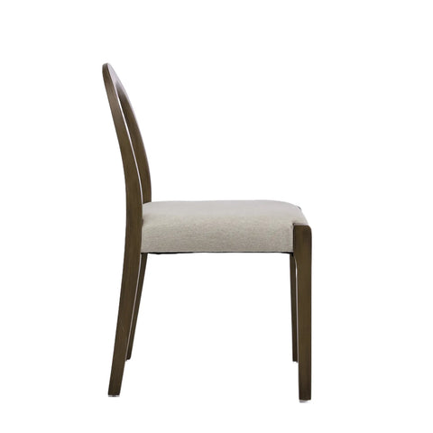 Elena Set of 2 Dining Chairs Silver Oak Frame | Oatmeal Effect Fabric