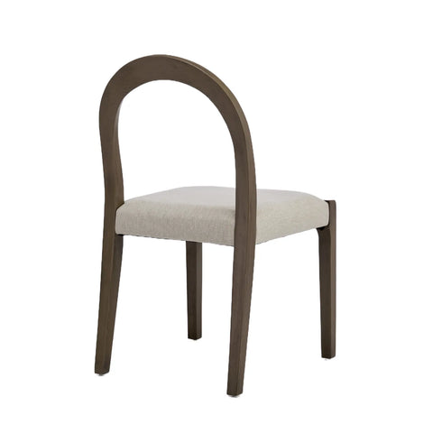 Elena Set of 2 Dining Chairs Silver Oak Frame | Oatmeal Effect Fabric