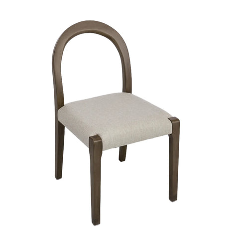 Elena Set of 2 Dining Chairs Silver Oak Frame | Oatmeal Effect Fabric
