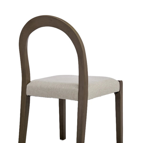 Elena Set of 2 Dining Chairs Silver Oak Frame | Oatmeal Effect Fabric