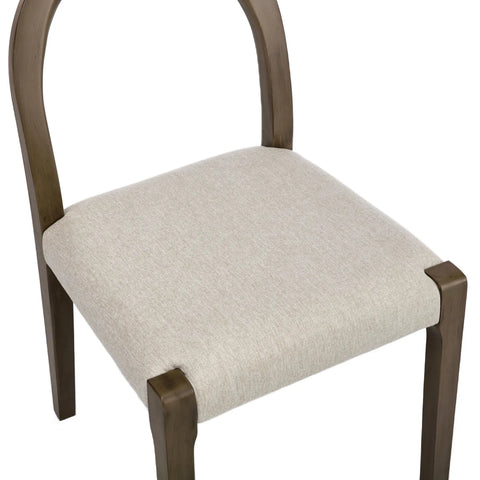 Elena Set of 2 Dining Chairs Silver Oak Frame | Oatmeal Effect Fabric