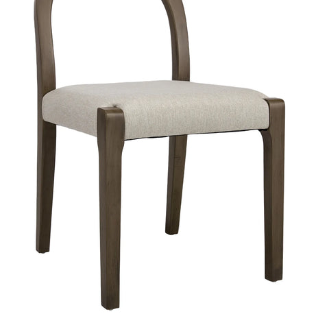 Elena Set of 2 Dining Chairs Silver Oak Frame | Oatmeal Effect Fabric
