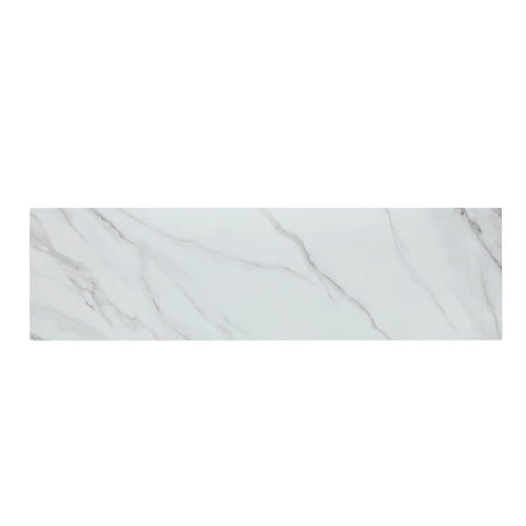 Echo White Marble Effect Ceramic Top & Brown Wooden TV Cabinet