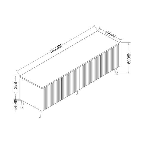 Echo Black Marble Effect Ceramic Top & Wooden TV Cabinet