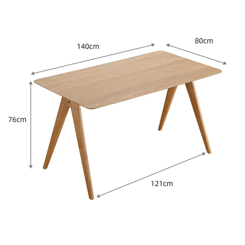 Edda Retro Oak Effect 4-6 Seater Rectangle Wooden Dining Table - 140cm