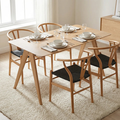 Edda Oak Rectangle Wooden Dining Table - 140cm