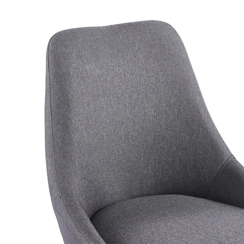Eddy Set of 2 Dark Grey Dining Chairs with Black Metal Frame