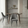 Eddy Set of 2 Dark Grey Dining Chairs with Black Metal Frame