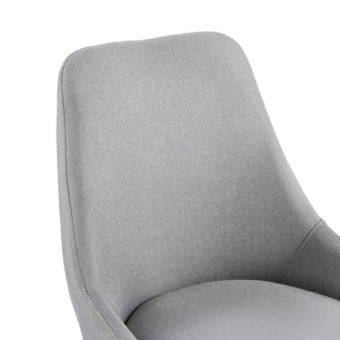 Eddy Set of 2 Light Grey Dining Chairs with Black Metal Frame