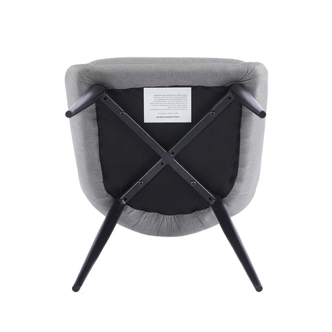 Eddy Set of 2 Light Grey Dining Chairs with Black Metal Frame