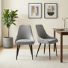 Eddy Set of 2 Light Grey Dining Chairs with Black Metal Frame