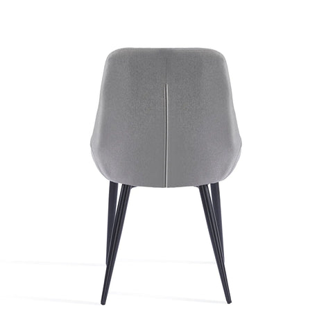 Eddy Set of 2 Light Grey Dining Chairs with Black Metal Frame