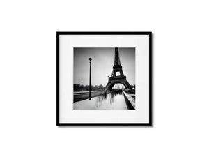 Eiffel Tower Reverie in Black & White - Luminous Crystal Porcelain Framed Art Print - Furnt