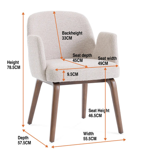 Elano Cream Fabric Dining Chair