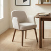 Elano Beige Bouclé Dining Chair with Walnut Effect Ash Solid Wood Frame