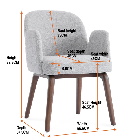 Elano Light Grey Fabric Dining Chair