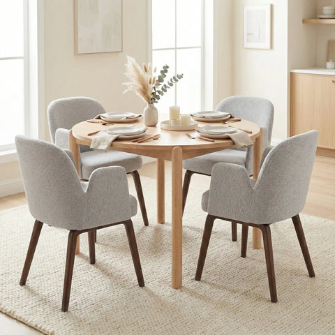 Nomi Oak Round Wooden Dining Table - 105cm