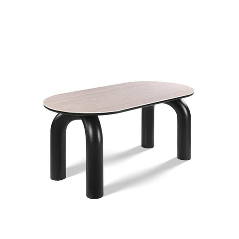 Ellie Grand Marble Dining Table with U-Shaped Black Legs - 160cm x 80cm