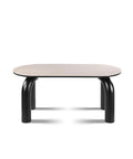 Ellie Grand Marble Dining Table with U-Shaped Black Legs - 160cm x 80cm