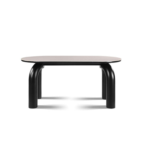 Ellie Grand Marble Dining Table with U-Shaped Black Legs - 160cm x 80cm