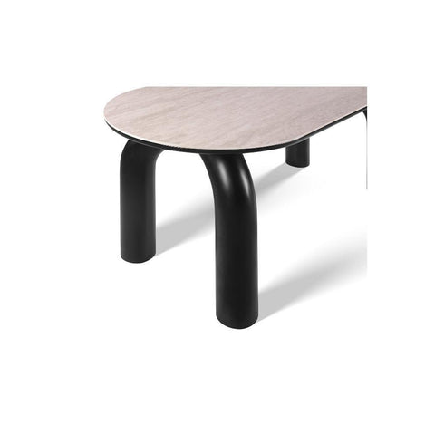 Ellie Grand Marble Dining Table with U-Shaped Black Legs - 160cm x 80cm