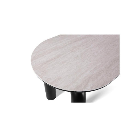 Ellie Grand Marble Dining Table with U-Shaped Black Legs - 160cm x 80cm