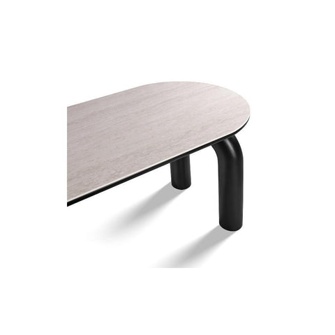 Ellie Grand Marble Dining Table with U-Shaped Black Legs - 160cm x 80cm