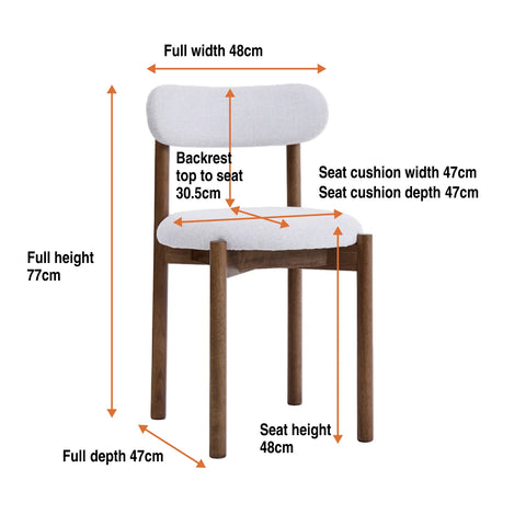 Elmora Set of 2 Beige Fabric Dining Chairs