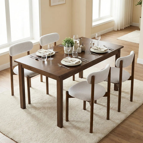 Elmora Set of 2 Beige Fabric Dining Chairs