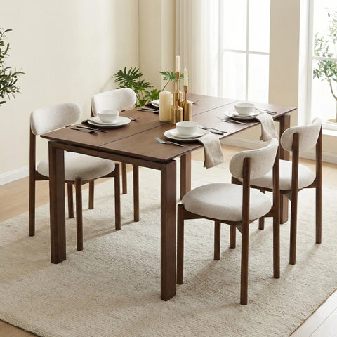 Elmora Set of 2 Cream Fabric Dining Chairs