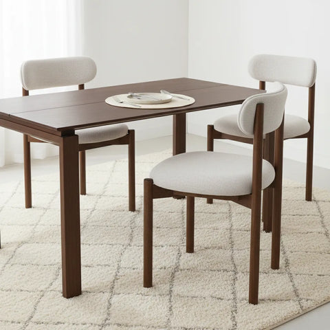 Elmora Set of 2 Cream Fabric Dining Chairs