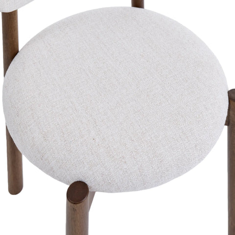 Elmora Set of 2 Cream Fabric Dining Chairs