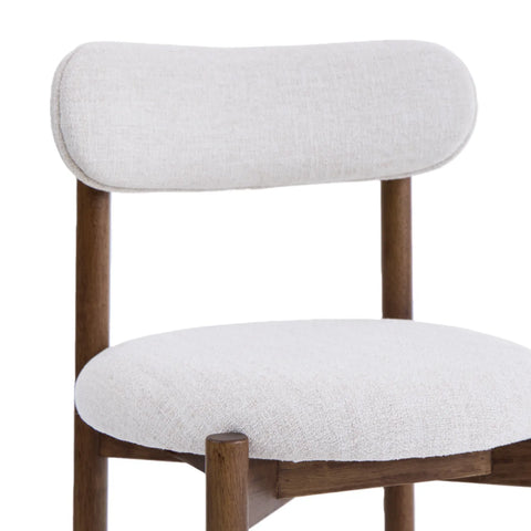 Elmora Set of 2 Cream Fabric Dining Chairs