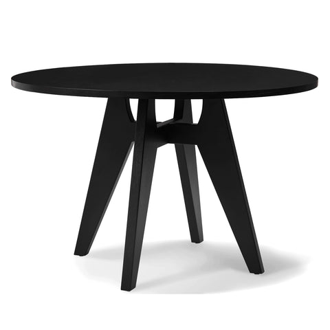 Elva Black Round  Wooden Dining Table - 120cm