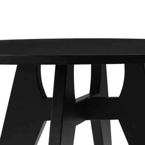 Elva Black Round  Wooden Dining Table - 120cm