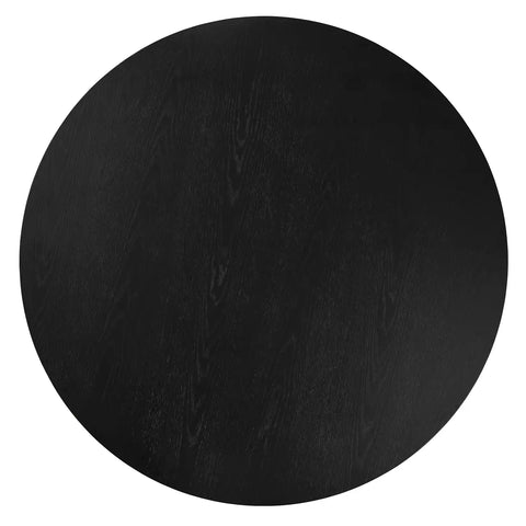 Elva Black Round  Wooden Dining Table - 120cm