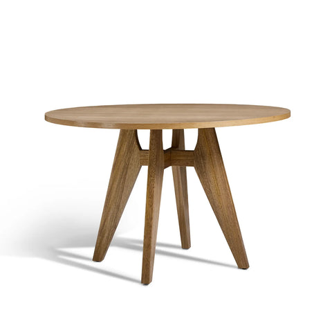 Elva Brown Round  Wooden Dining Table - 120cm