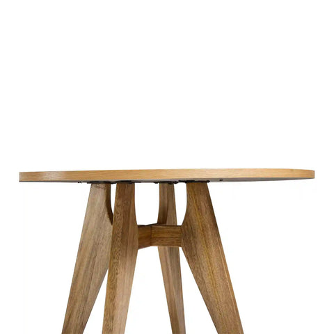 Elva Brown Round  Wooden Dining Table - 120cm