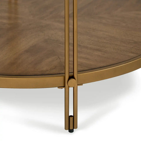 Ember Glass-Top Round Coffee Table