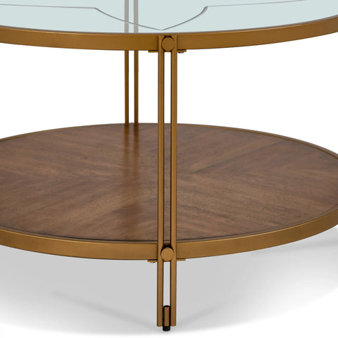 Ember Glass-Top Round Coffee Table